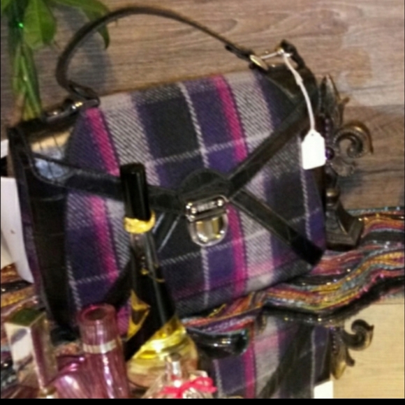 Relic By Fossil Purple/Pink Plaid Handbag Shoulder Bag NWOT - Picture 11 of 16